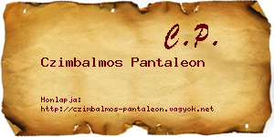 Czimbalmos Pantaleon névjegykártya